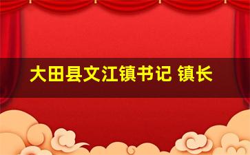 大田县文江镇书记 镇长